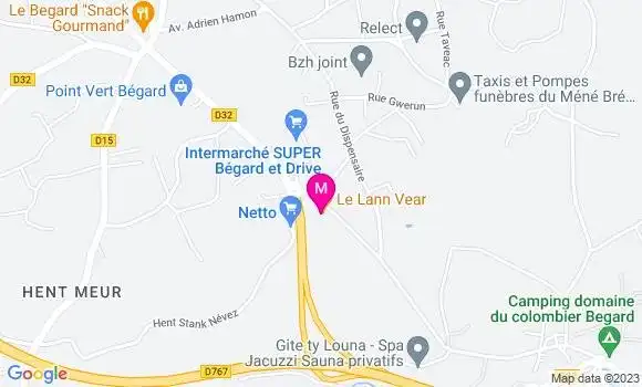 Localisation Restaurant  Le Lann Vear