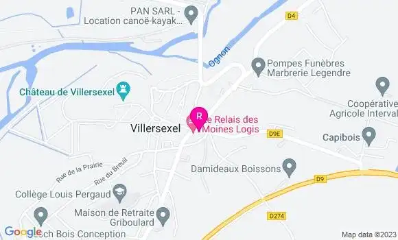 Localisation Restaurant  Le Relais des Moines