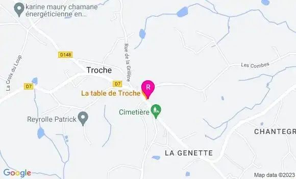 Localisation Restaurant  La Table de Troche