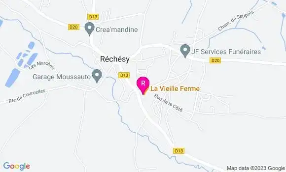 Localisation Pizzeria La Vieille Ferme