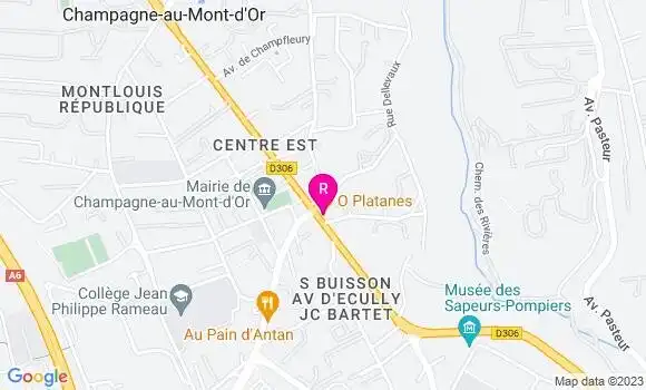 Localisation Restaurant  O Platanes