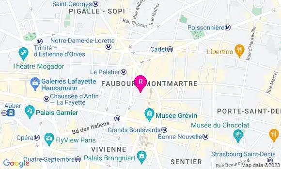 Localisation Restaurant  A la Grange Batelière