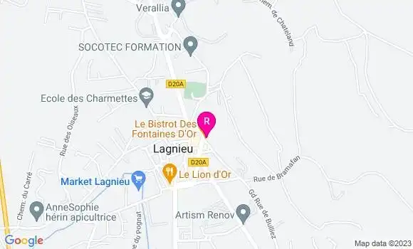 Localisation Le Bistrot des Fontaines d