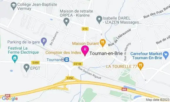 Localisation Restaurant Indien Comptoir des Indes