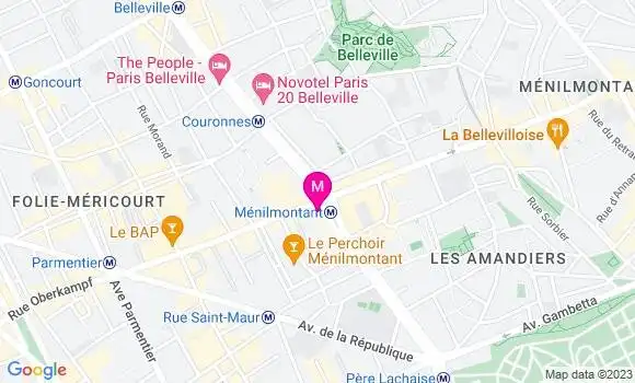 Localisation Brasserie de Ménilmontant