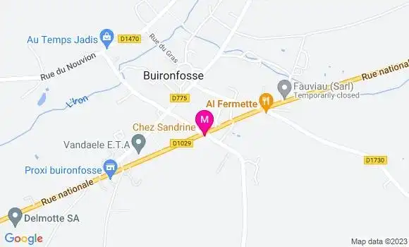 Localisation Restaurant Bar Chez Sandrine