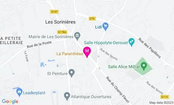 Localisation Restaurant  La Parenthèse