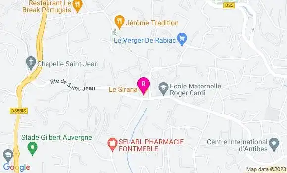 Localisation Restaurant  Le Sirana