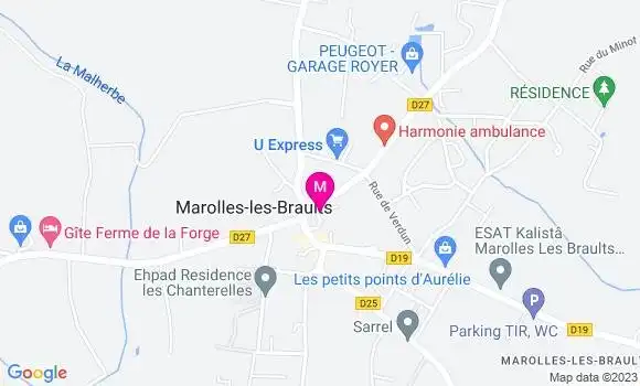 Localisation Restaurant  Les Jardins de Marolles