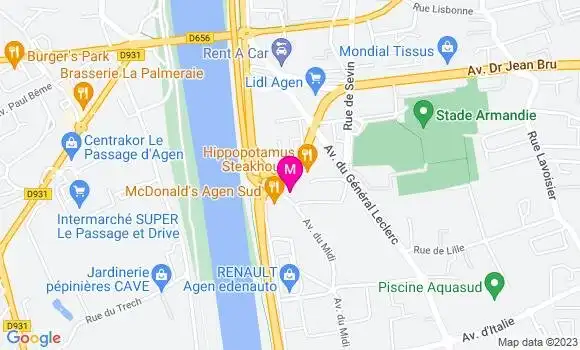 Localisation Restaurant  La Table de Michel Dussau