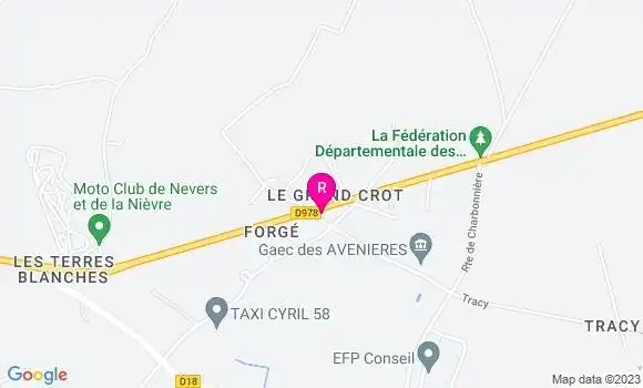 Localisation Restaurant  La Forgette