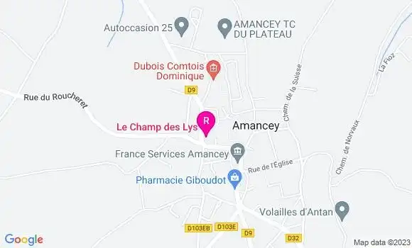 Localisation Restaurant  Le Champ des Lys