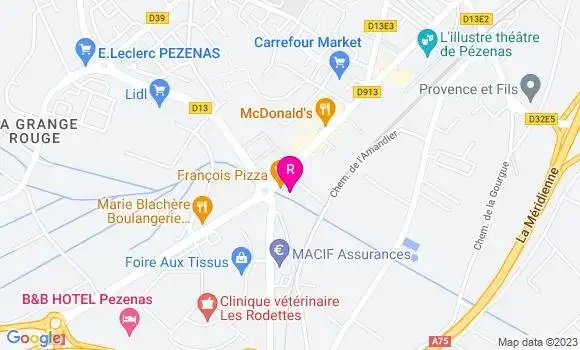Localisation Restaurant  François Pizza