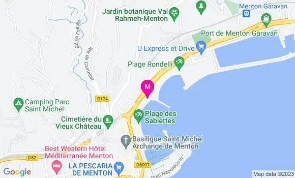 Localisation Restaurant  Les Sablettes Beach
