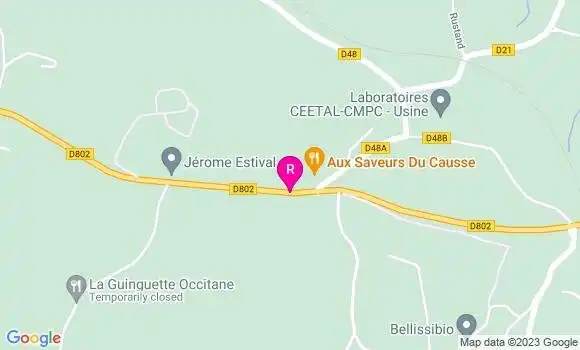 Localisation Restaurant  Aux Saveurs du Causse