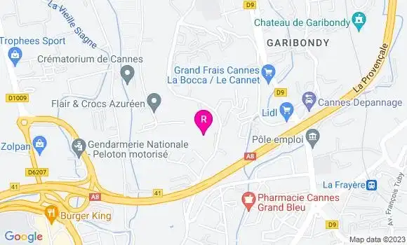 Localisation Restaurant  Cannes Garden