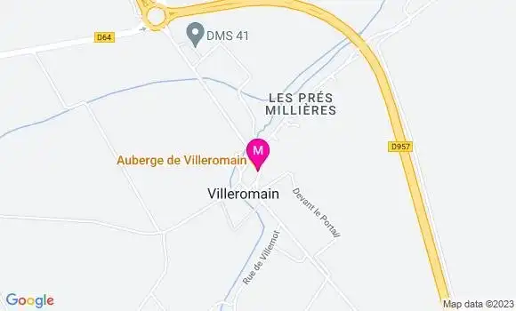 Localisation Auberge de Villeromain