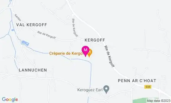 Localisation Crêperie de Kergoff