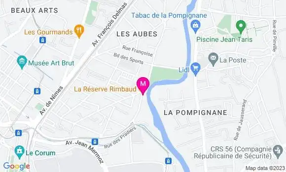 Localisation Restaurant  La Réserve Rimbaud