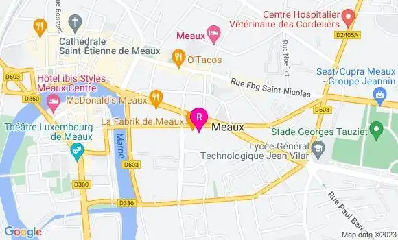 Localisation Restaurant  La Fabrik de Meaux