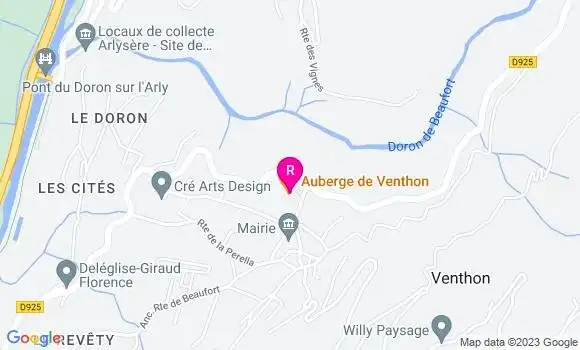 Localisation Auberge de Venthon