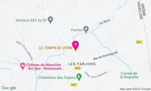 Localisation Restaurant  Le Temps de Vivre