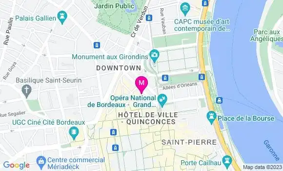 Localisation Restaurant Bar La Villa Tourny