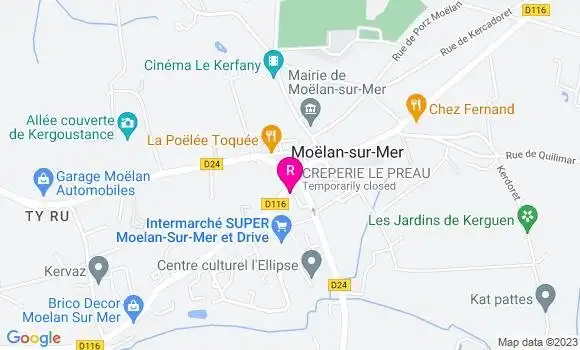 Localisation Crêperie Le Préau