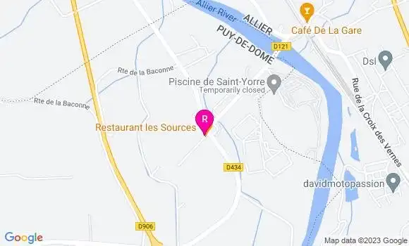 Localisation Restaurant les Sources