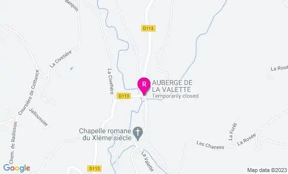 Localisation Auberge de la Valette