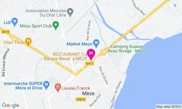 Localisation Restaurant Fruits de Mer La Barque Bleue