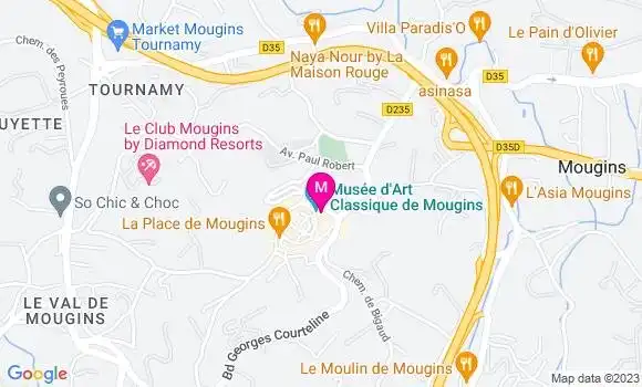 Localisation Restaurant  La Cave de Mougins