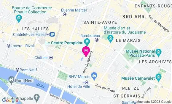 Localisation Restaurant  Paris Beaubourg