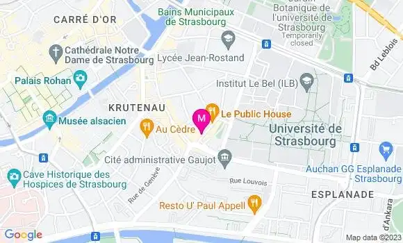 Localisation Restaurant Bar Académie de la Bière Krutenau