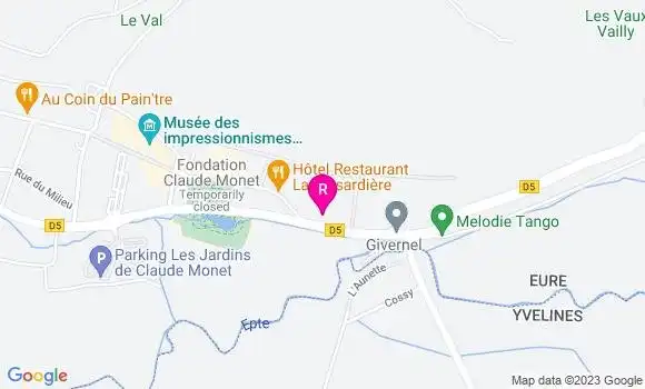 Localisation Restaurant  La Guinguette de Giverny