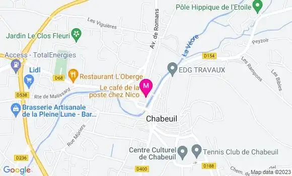 Localisation Le Café de la Poste
