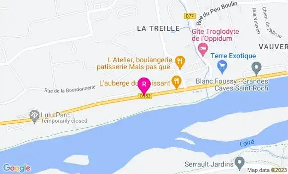 Localisation Restaurant  La Guinguette de Rochecorbon