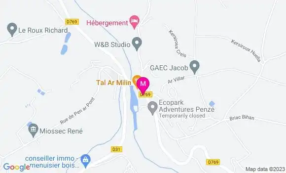 Localisation Restaurant  Tal Ar Milin