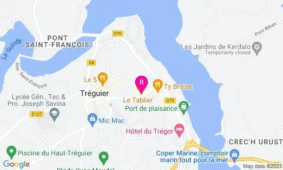Localisation Pizzeria Le Tablier
