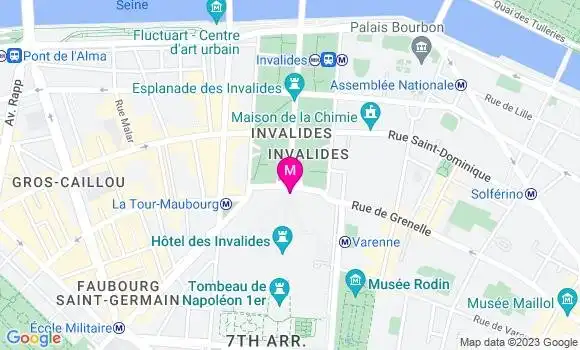Localisation Restaurant  Le Carré des Invalides