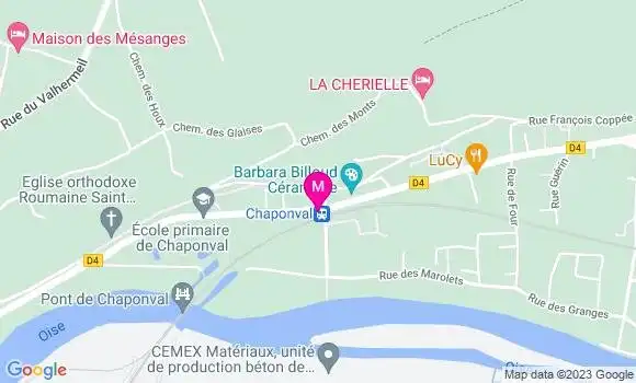 Localisation Restaurant Italien A la Halte de Chaponval