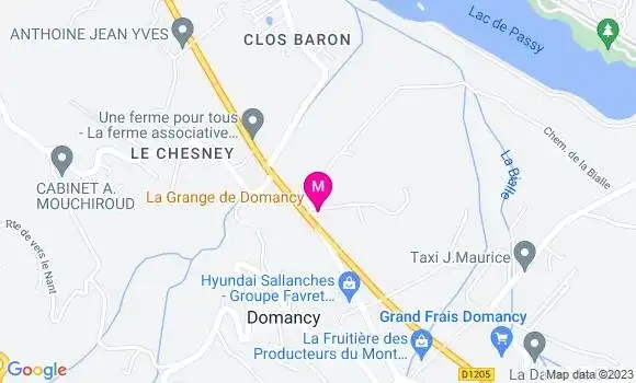 Localisation Restaurant  La Grange de Domancy