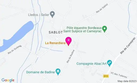 Localisation Restaurant  La Renardière