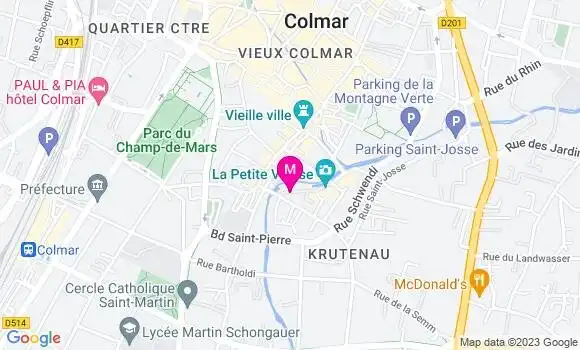 Localisation Restaurant Alsacien Wistub de la Petite Venise