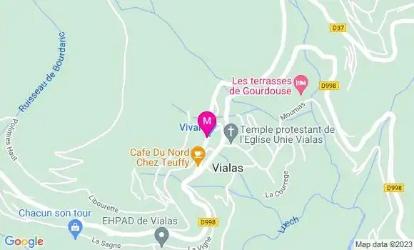 Localisation Auberge de Vialas