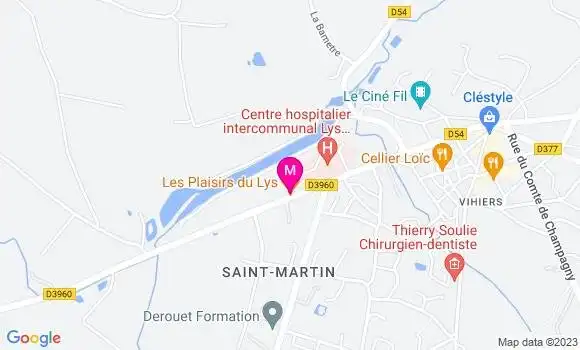 Localisation Pizzeria Les Plaisirs du Lys