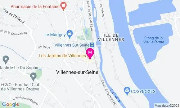 Localisation Restaurant  Les Jardins de Villennes