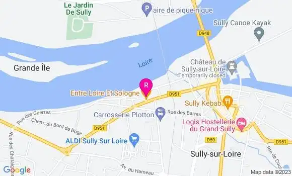 Localisation Restaurant  Entre Loire et Sologne