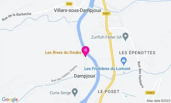 Localisation Restaurant  Les Rives du Doubs
