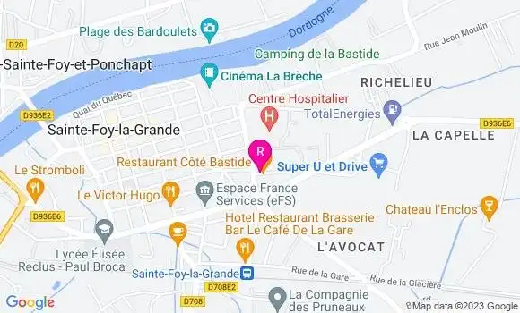 Localisation Restaurant  Côté Bastide